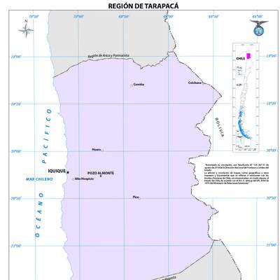 Mapa región de Tarapacá  (color)