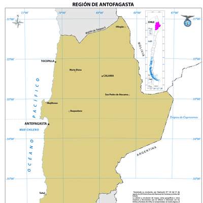 Mapa región Antogafasta  (color)