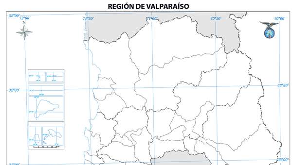 Mapa región de Valparaíso (mudo)