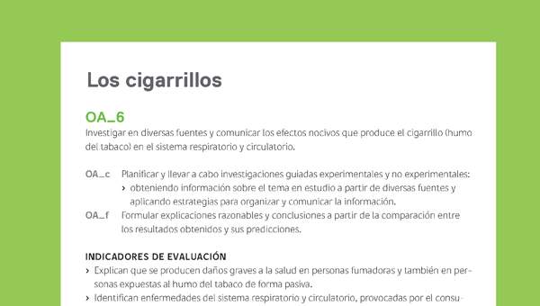 Ejemplo Evaluación Programas - OA06 - Los cigarrillos