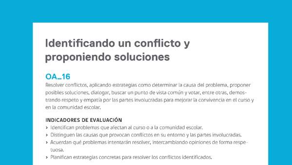Ejemplo Evaluación Programas - OA16 - Identificando un conflicto y proponiendo soluciones