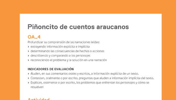 Ejemplo Evaluación Programas - OA04 - Piñoncito de cuentos araucanos