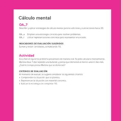 Ejemplo Evaluación Programas - OA07 - Cálculo mental