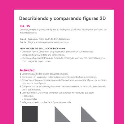 Ejemplo Evaluación Programas - OA15 - Describiendo y comparando figuras 2D