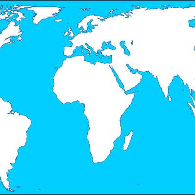 Mapa mudo del mundo con Europa al centro