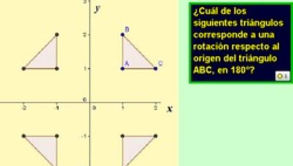 Rotación de un triángulo en 180°
