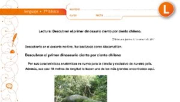 Descubren dinosaurio ciento por ciento chileno