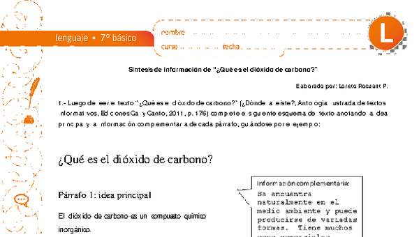 Síntesis de información de "¿Qué es el dióxido de carbono?"