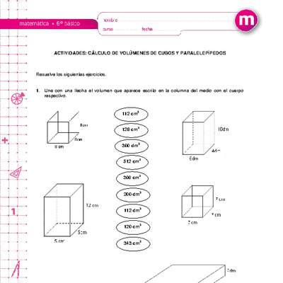 Cálculo de volúmenes de cubos y paralelepípedos