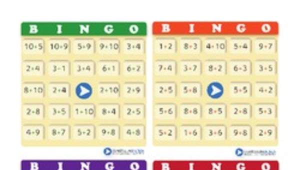 Juego: bingo compuesto de adiciones (V)