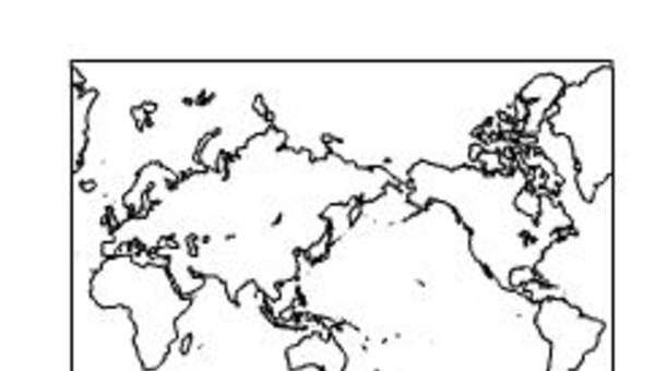 Mapa mundi con América a la derecha