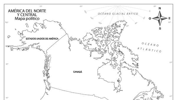Mapa político de América del Norte y Central