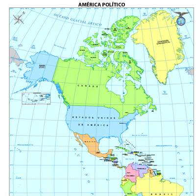 Mapa político mudo de América