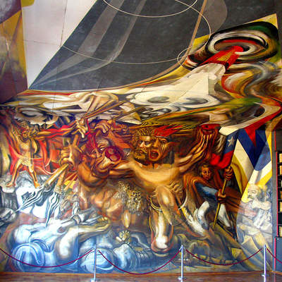 Mural de Siqueiros en Escuela México, Chillán