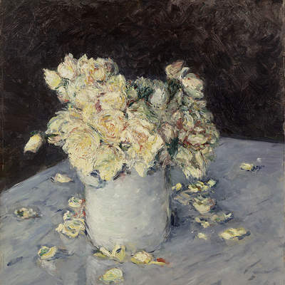 Rosas amarillas en un florero de Gustave Cailleboutte