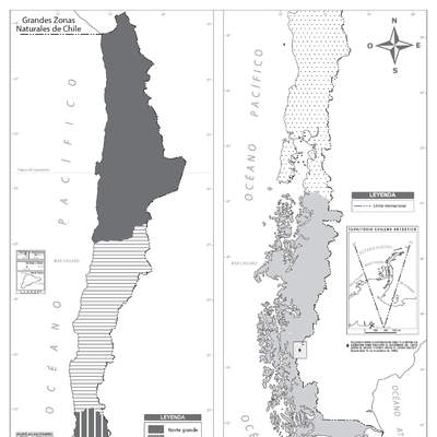 Mapa zonas naturales de Chile sin división regional