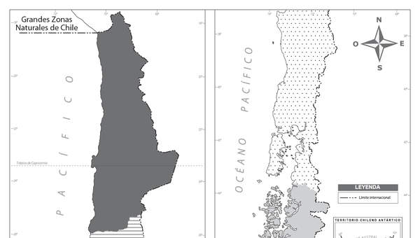 Mapa zonas naturales de Chile sin división regional