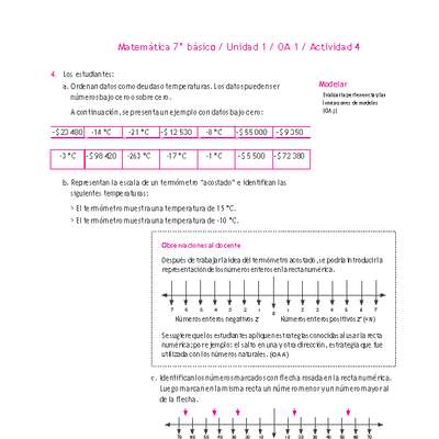 Matemática 7° básico -Unidad 1-OA 1-Actividad 4