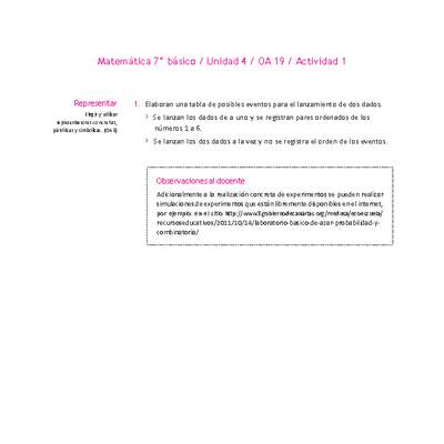 Matemática 7° básico -Unidad 4-OA 19-Actividad 1
