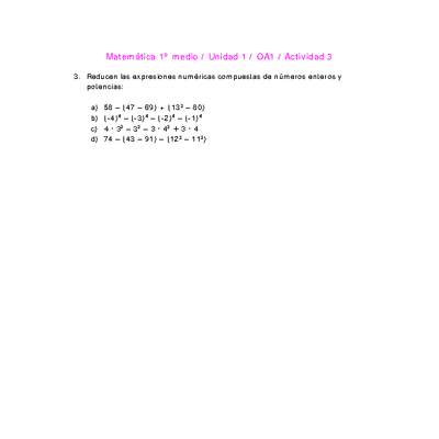 Matemática 1 medio-Unidad 1-OA1-Actividad 3