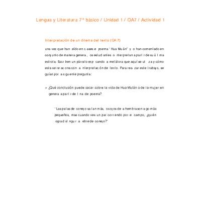 Lengua y Literatura 7° básico-Unidad 1-OA7-Actividad 1